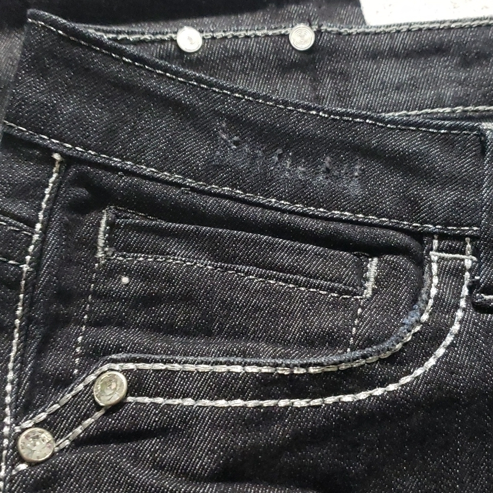 Black Jeans w Embellished Pockets, Sz 15, Shorty Brand - Picture 8 of 8